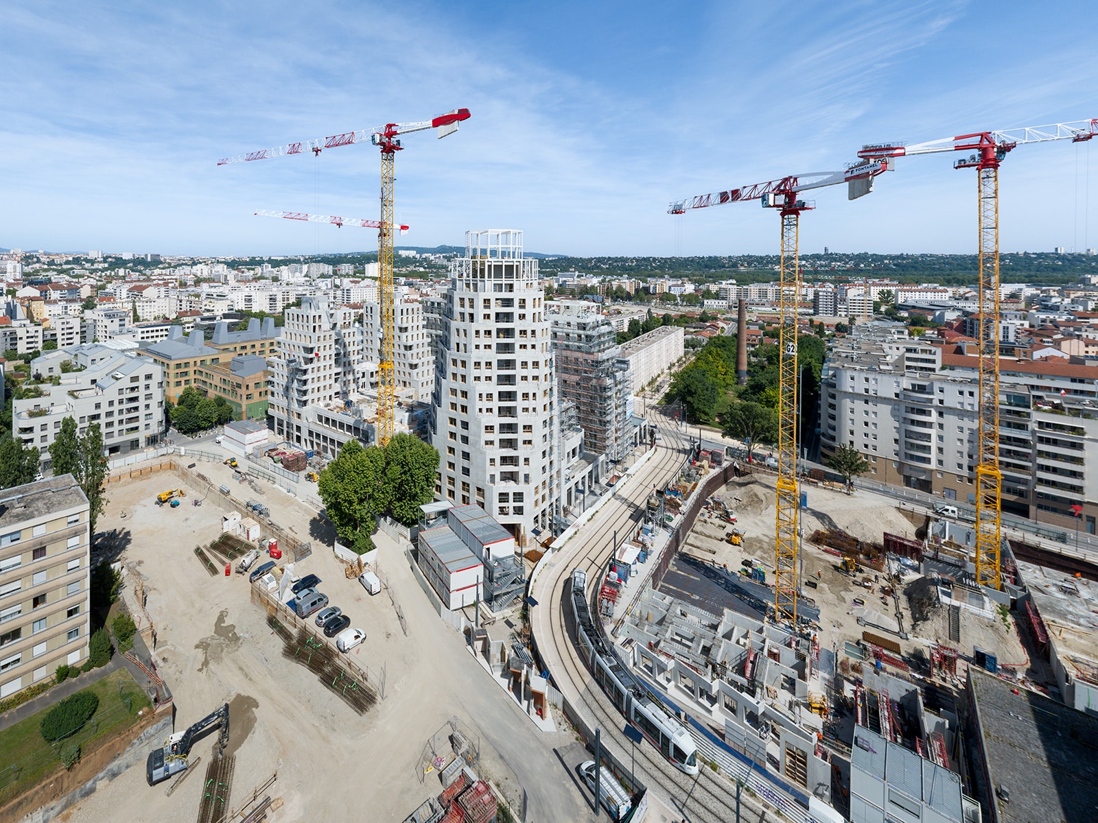 photo aérienne du macro-lot B en cosntruction