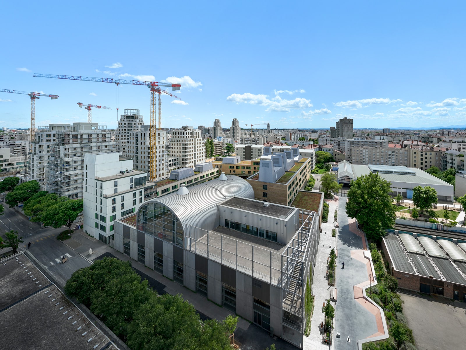 Photo aérienne du complexe sportif David-Néel