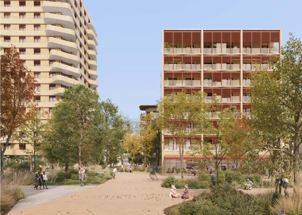 Perspective de logements à Rillieux-la-Pape