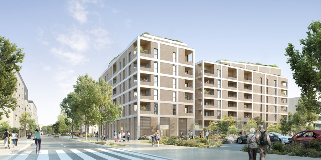 Perspective du bâtiment de six étages qui accueillera les futurs locaux.