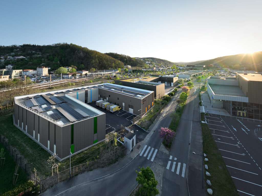 Vue aérienne du village d'entreprises de Givors