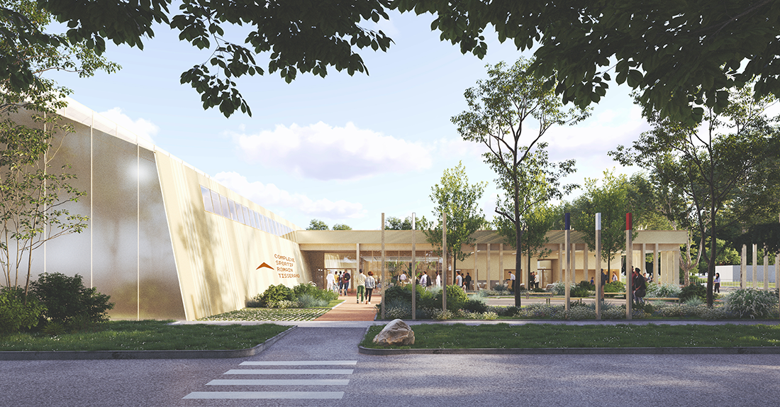 Complexe sportif Tisserand - Vue parvis 1