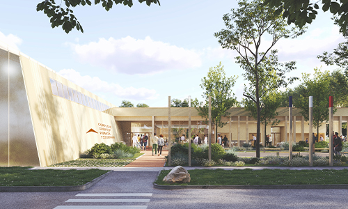 Perspective du complexe sportif Tisserand à Chassieu