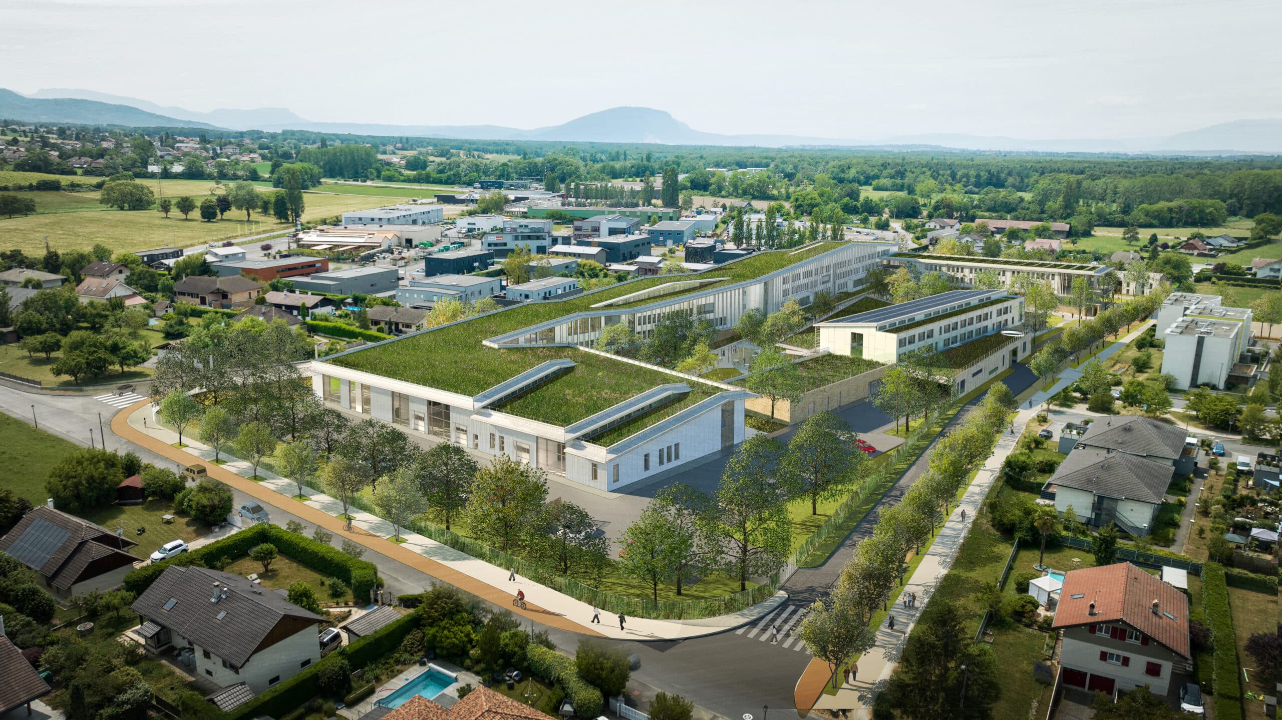 Lycée de Douvaine - Vue aérienne est